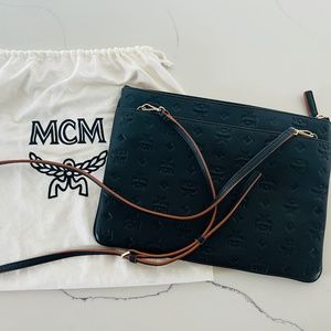 MCM Klara Monogram Leather Crossbody Pouch
